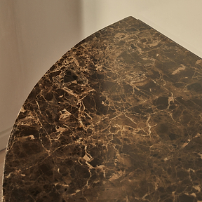 Trivium - Dark Emperador Curved Dark Wood Premium Console Table