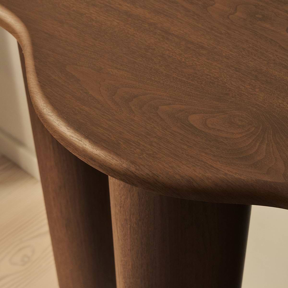 Savanna - Large Dark Wood Curved Wooden Console Table