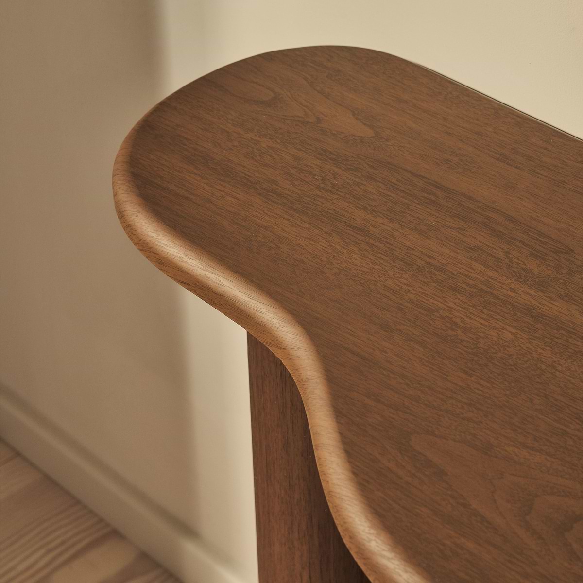 Savanna - Large Dark Wood Curved Wooden Console Table