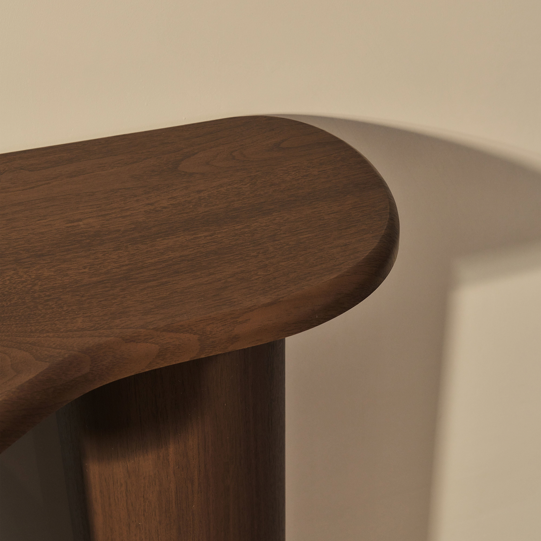 Savanna - Large Dark Wood Curved Wooden Console Table