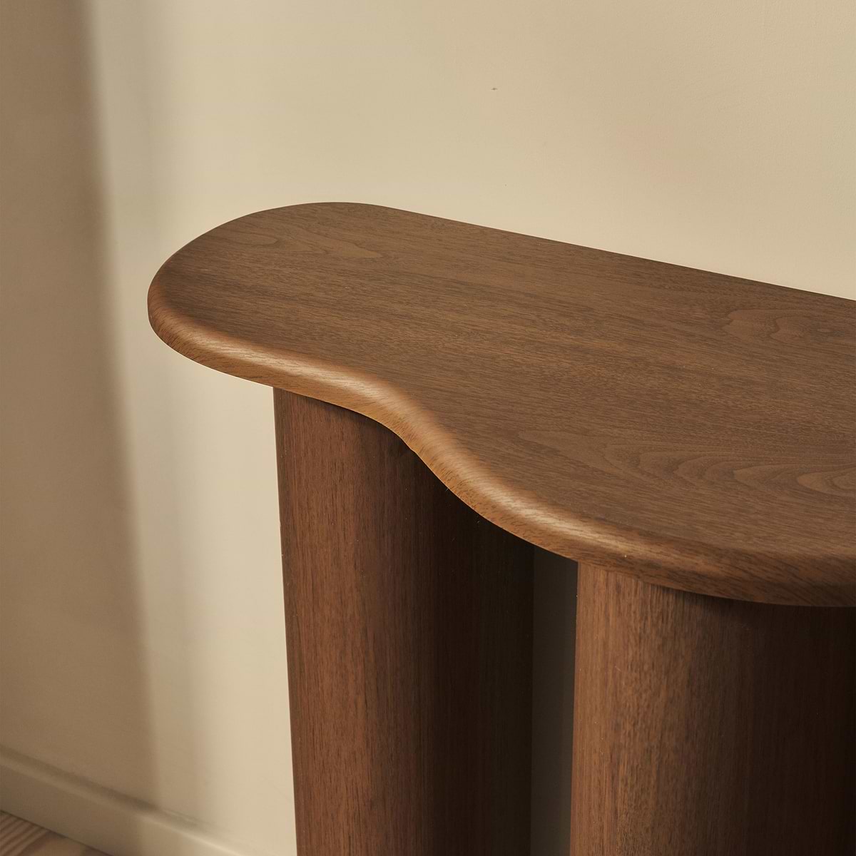 Savanna - Large Dark Wood Curved Wooden Console Table