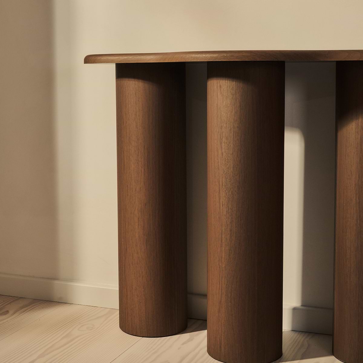 Savanna - Large Dark Wood Curved Wooden Console Table