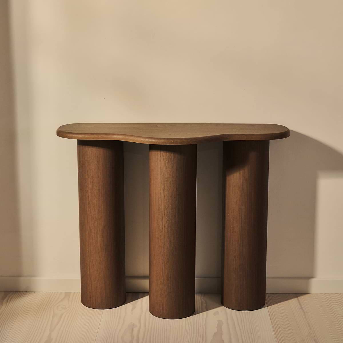 Savanna - Large Dark Wood Curved Wooden Console Table