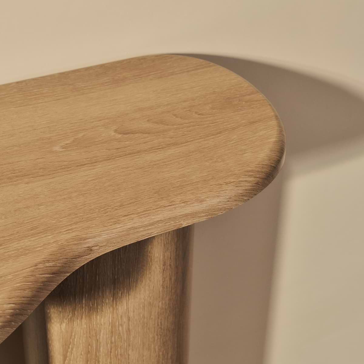 Savanna - Large Washed Wood Curved Wooden Console Table