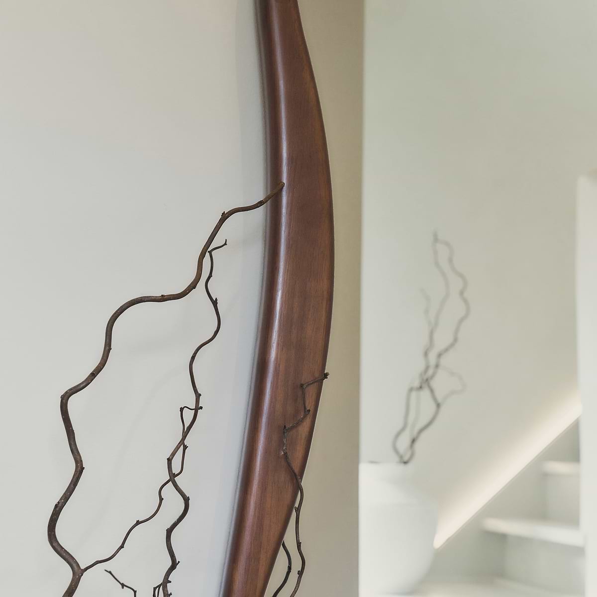 Arcurva - Large Full Length Dark Wood Irregular Mirror 170cm x 85cm