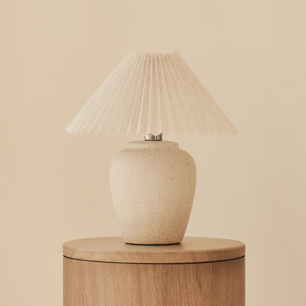 Sicily - Stone Ceramic Pleated Shade Table Lamp