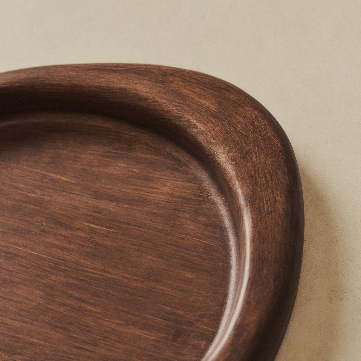 Arcurva - Dark Wood Irregular Decorative Tray 25cm x 22cm