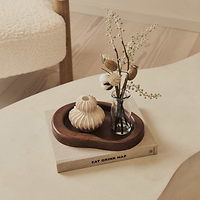 Arcurva - Dark Wood Irregular Decorative Tray 28cm x 20cm