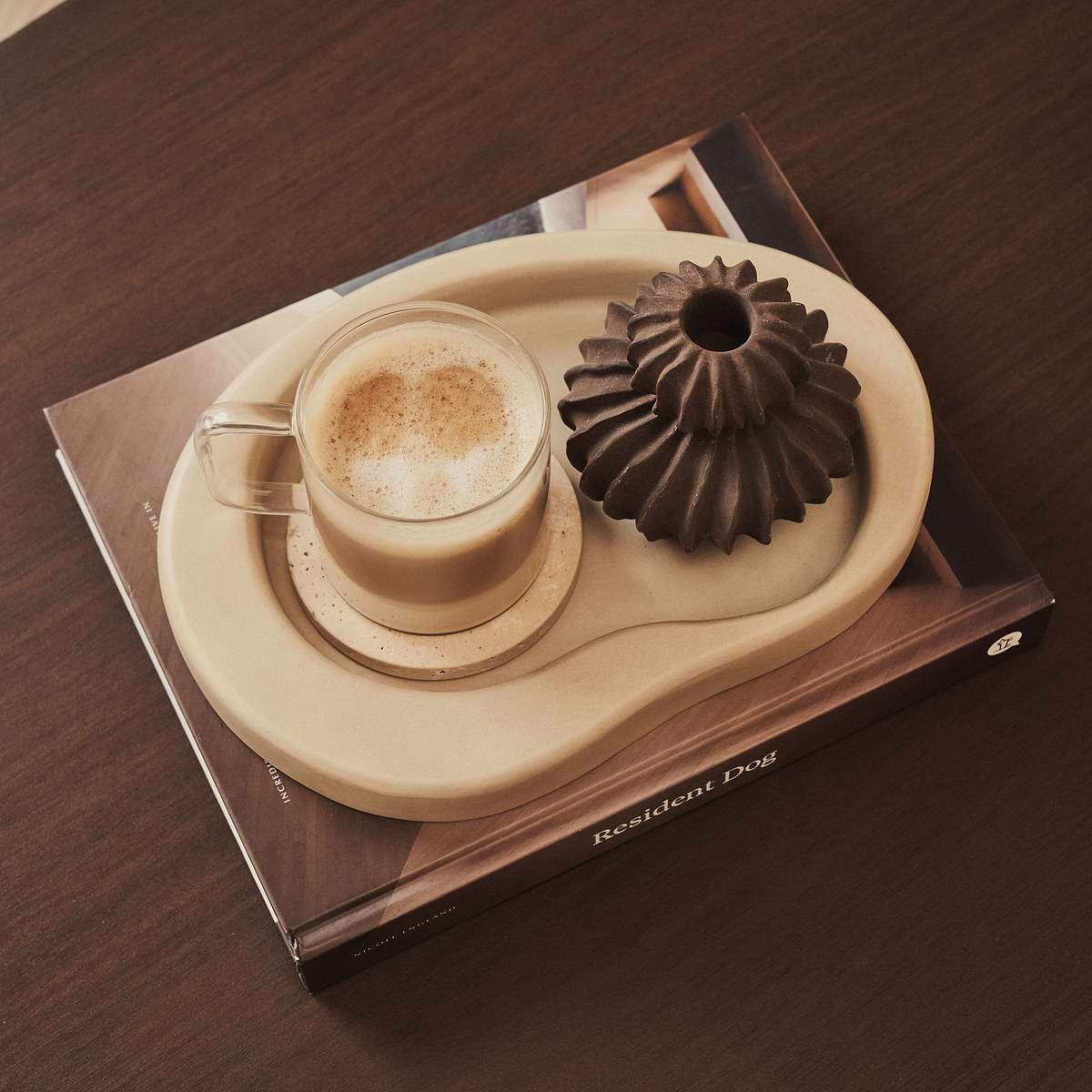 Arcurva - Concrete Irregular Decorative Tray 28cm x 20cm