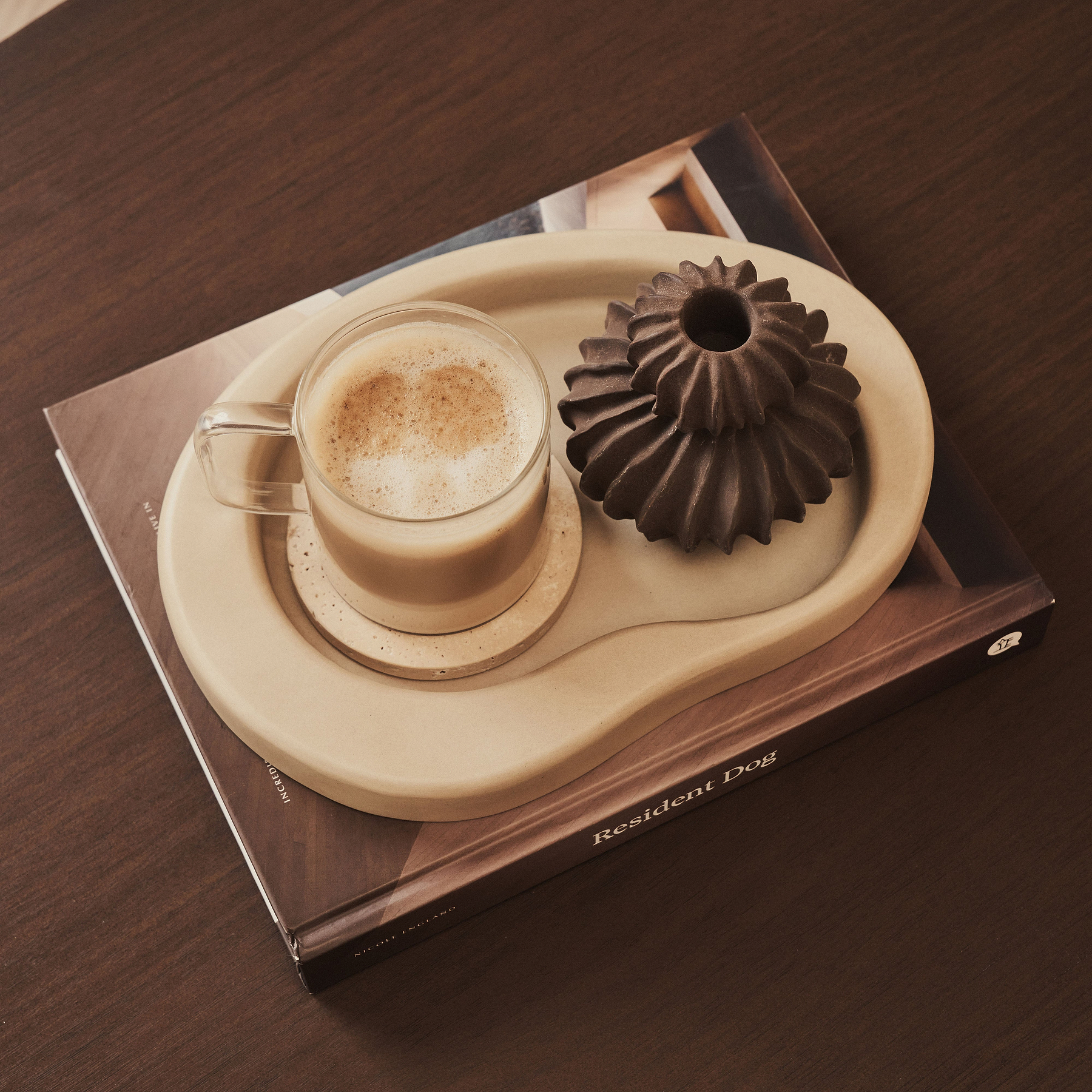 Arcurva - Concrete Irregular Decorative Tray 28cm x 20cm