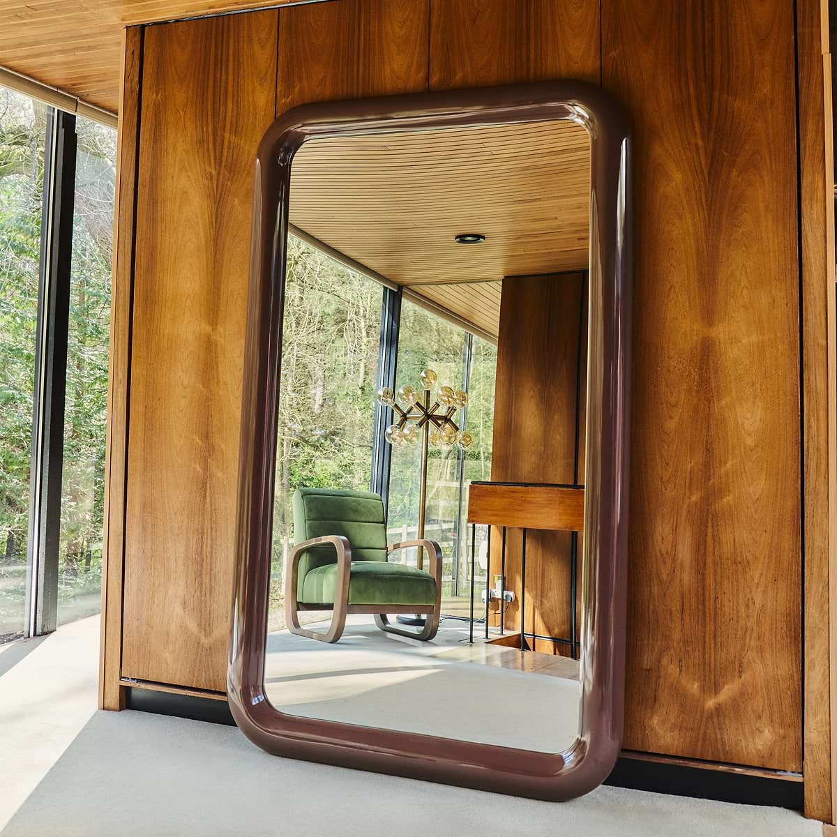 Obsidian - Full Length Rectangular Chocolate Gloss Extra Large Mirror 200cm x 120cm