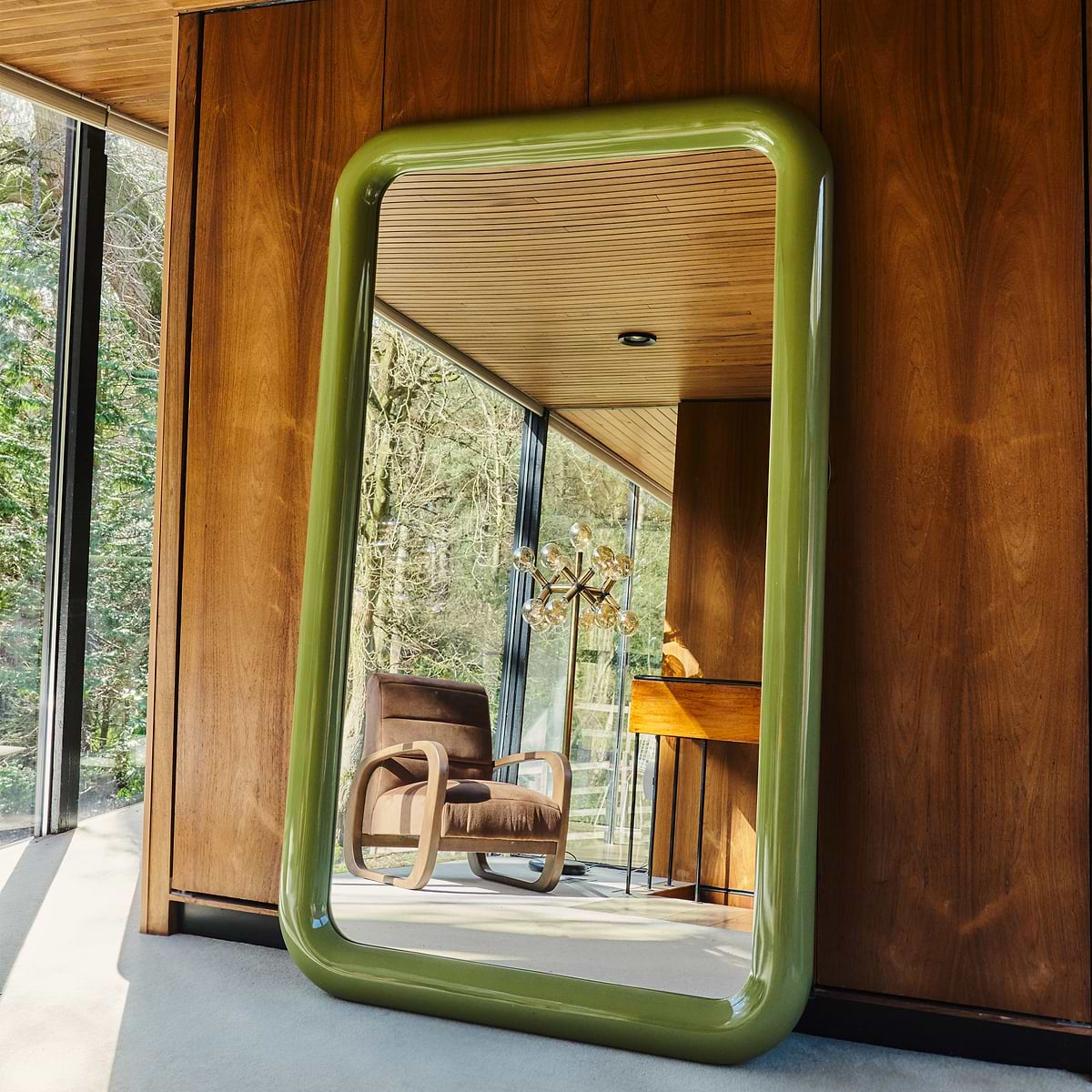 Obsidian - Full Length Rectangular Olive Gloss Extra Large Mirror 200cm x 120cm