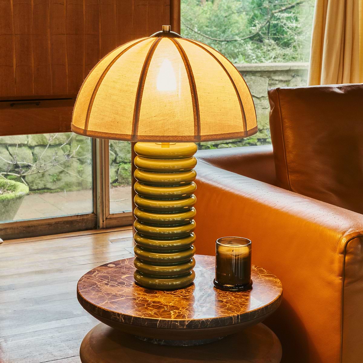 Odette - Olive Green Dome Shade Table Lamp