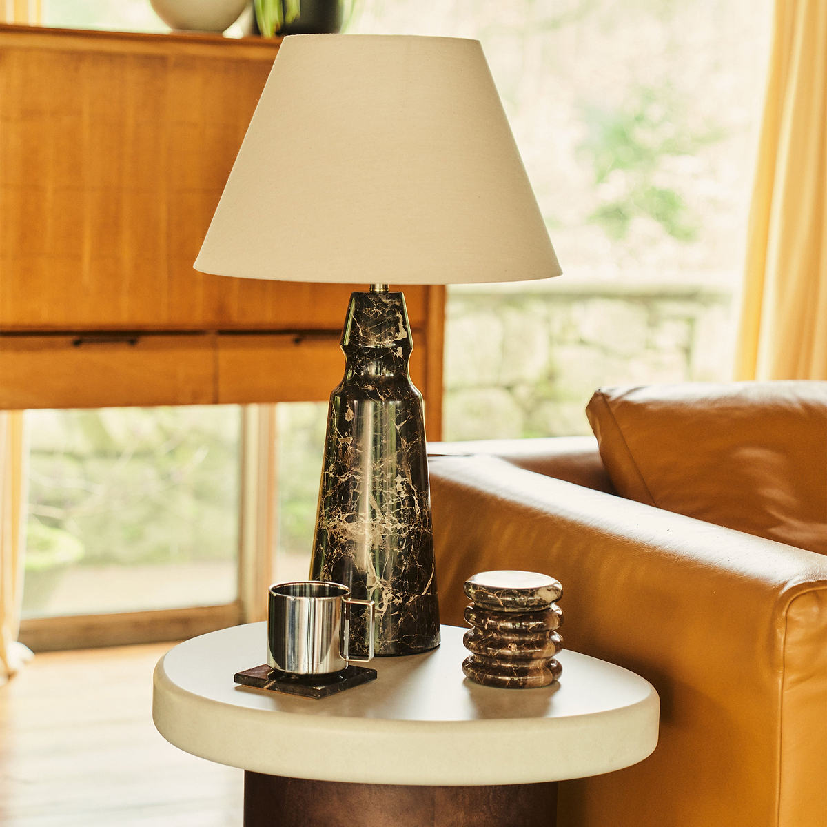 Sienna - Dark Emperador Conical Shade Table Lamp