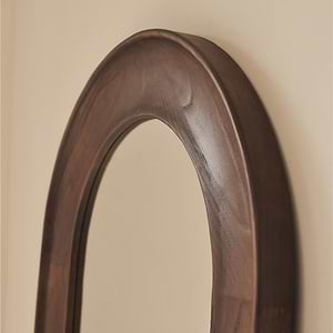 Porta - Full Length Arched Dark Wood Large Mirror 180cm x 70cm