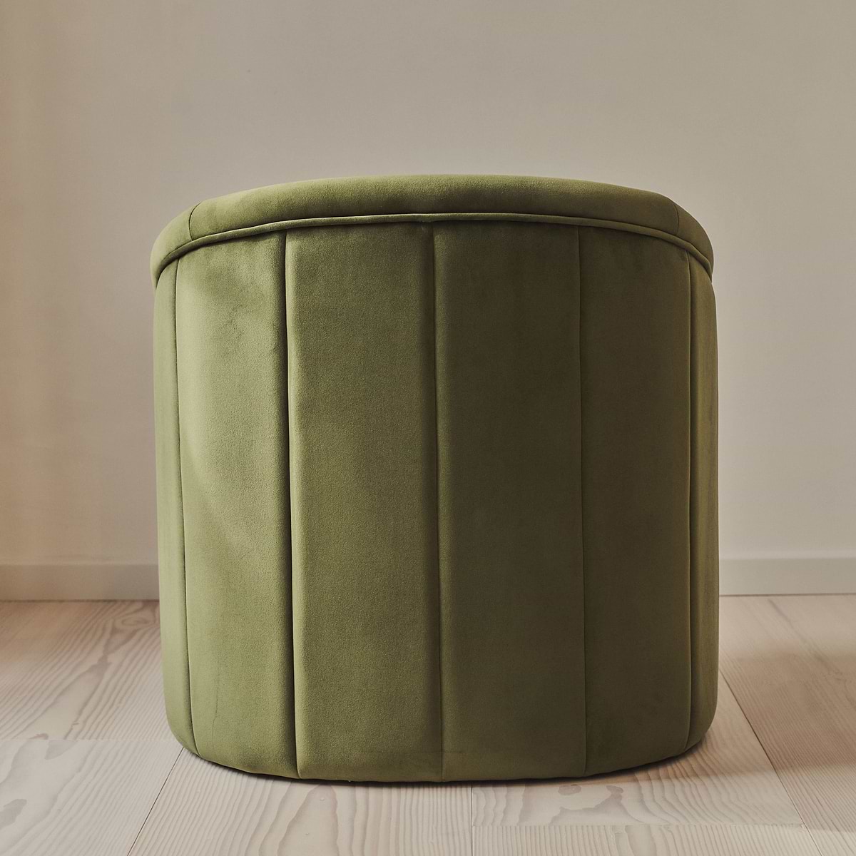 Camille - Curved Velvet Accent Chair Olive