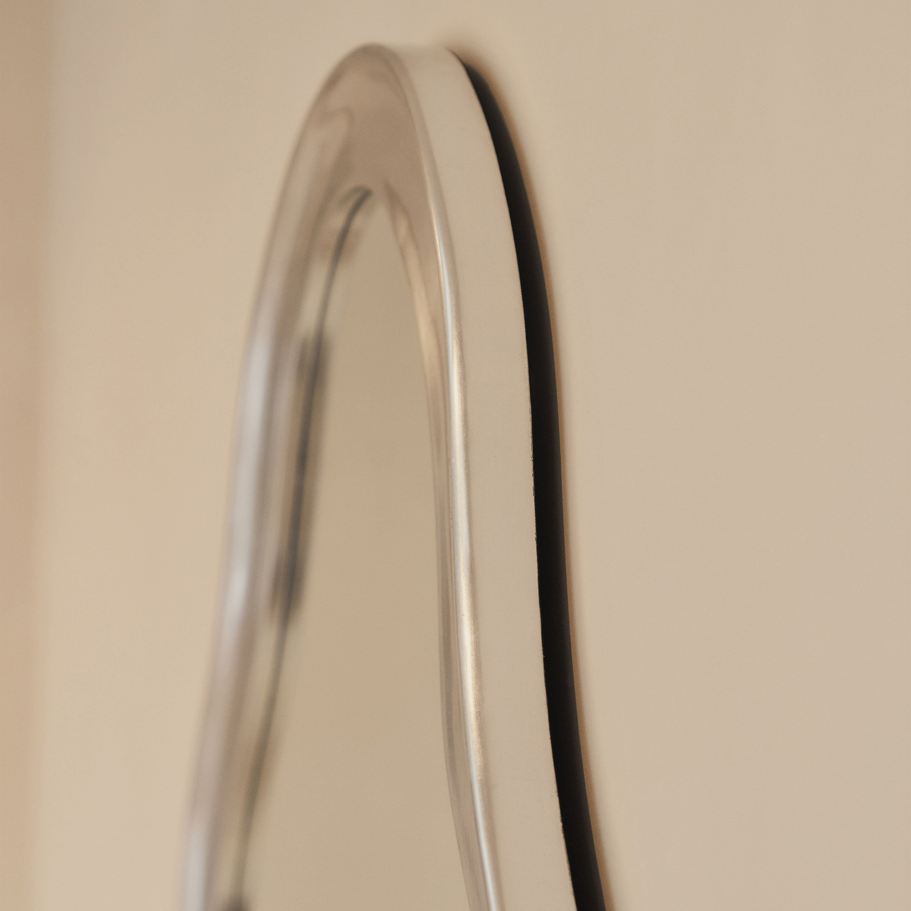 Riva - Brushed Chrome Pond Shaped Irregular Mirror 98cm x 89cm