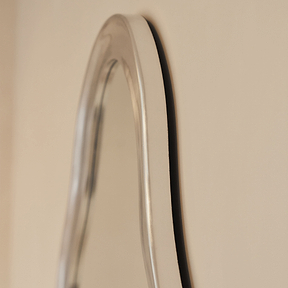 Riva - Brushed Chrome Pond Shaped Irregular Mirror 98cm x 89cm