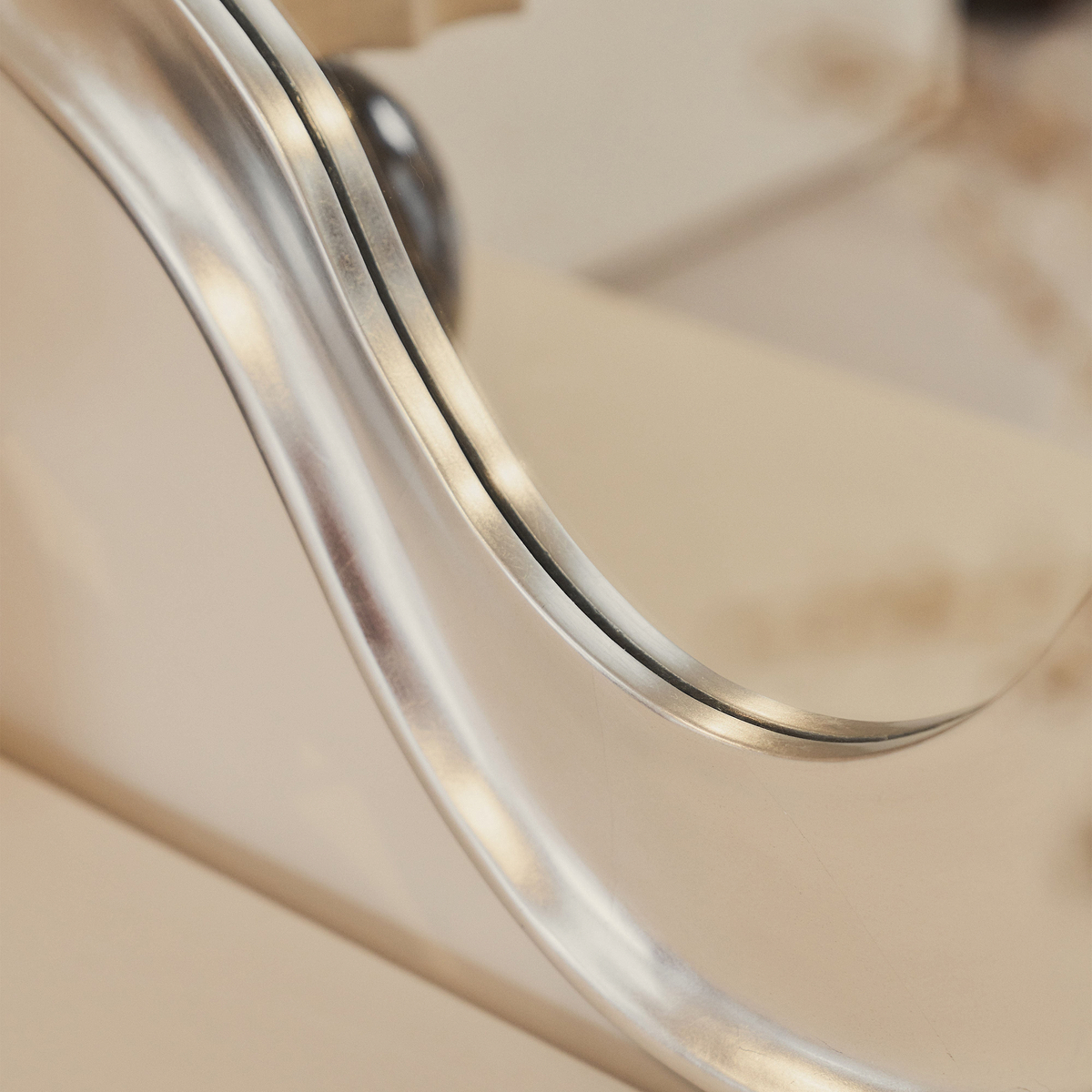 Riva - Brushed Chrome Pond Shaped Irregular Mirror 98cm x 89cm