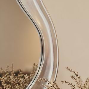 Riva - Brushed Chrome Pond Shaped Irregular Mirror 120cm x 90cm