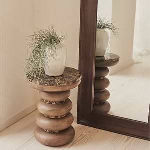 Porta - Full Length Arched Dark Wood Large Mirror 180cm x 70cm