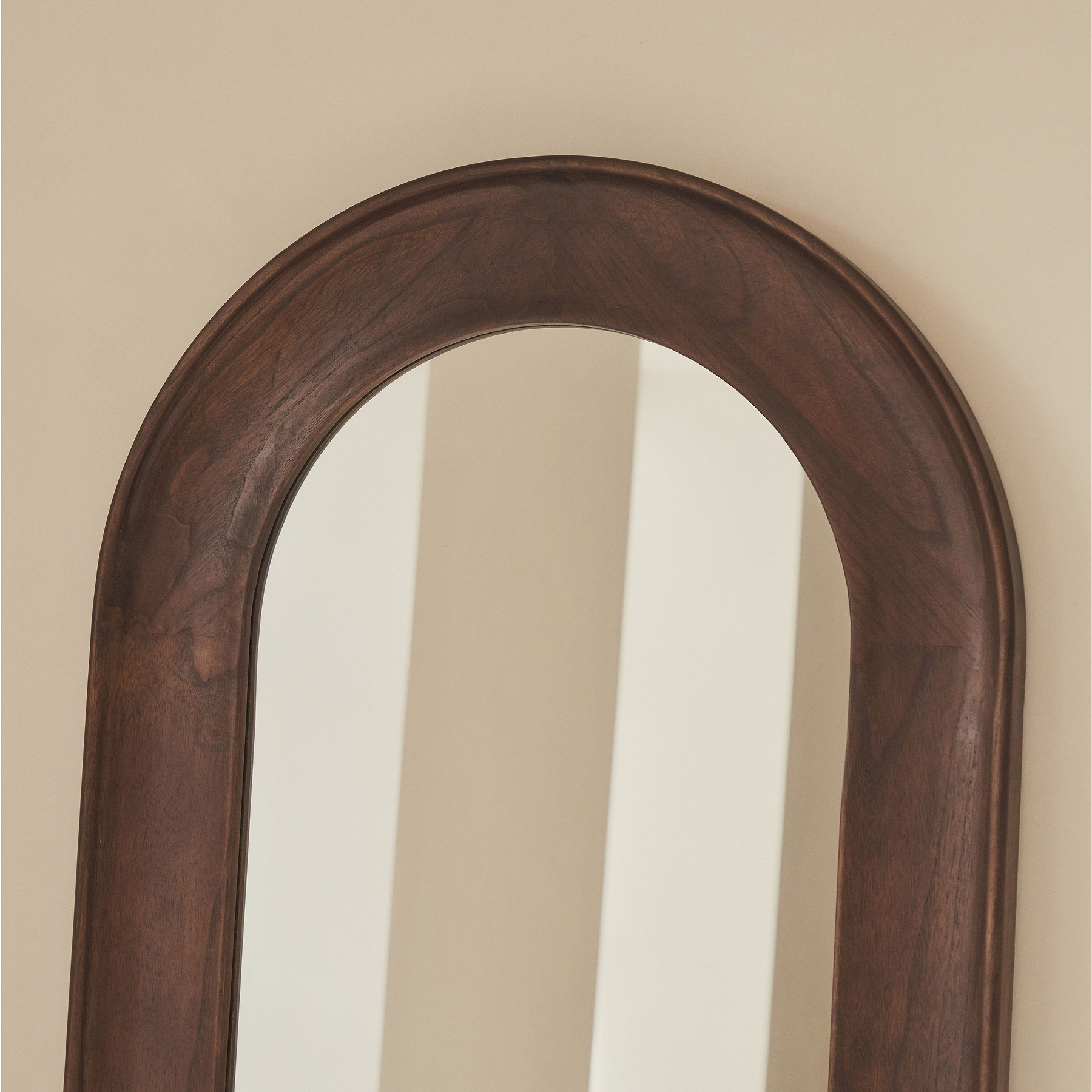 Porta - Full Length Arched Dark Wood Large Mirror 180cm x 70cm