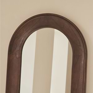 Porta - Full Length Arched Dark Wood Large Mirror 180cm x 70cm