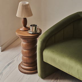 Camille - Curved Velvet Accent Chair Olive