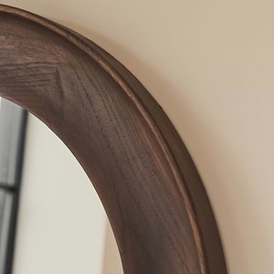 Porta - Full Length Arched Dark Wood Large Mirror 180cm x 90cm