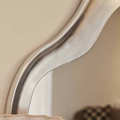 Riva - Brushed Chrome Pond Shaped Irregular Mirror 98cm x 89cm