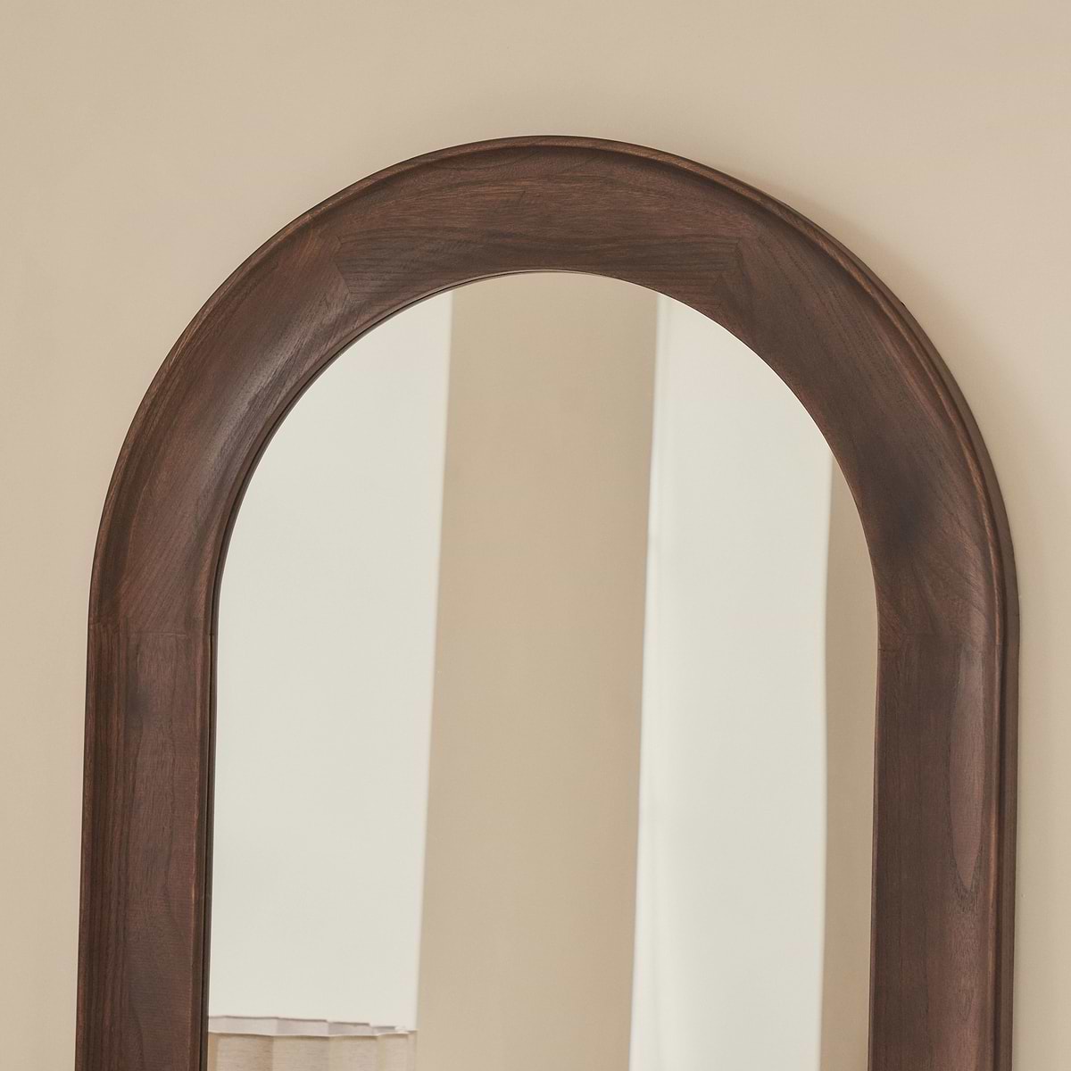 Porta - Full Length Arched Dark Wood Large Mirror 180cm x 90cm