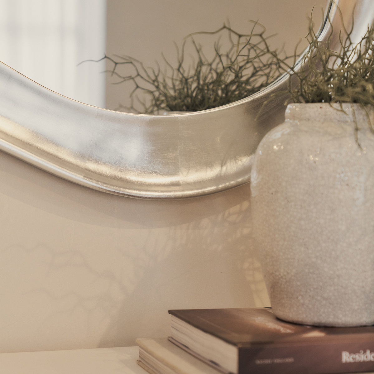 Riva - Brushed Chrome Pond Shaped Irregular Mirror 120cm x 90cm