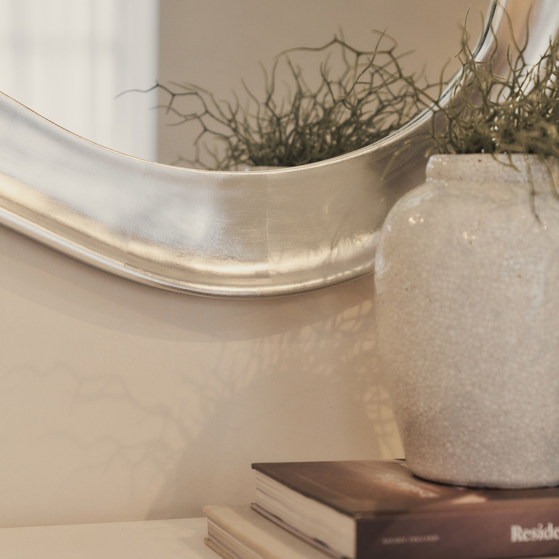 Riva - Brushed Chrome Pond Shaped Irregular Mirror 120cm x 90cm