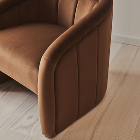 Camille - Curved Velvet Accent Chair Brown