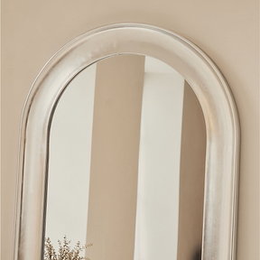 Porta - Full Length Arched Brushed Chrome Large Mirror 180cm x 90cm