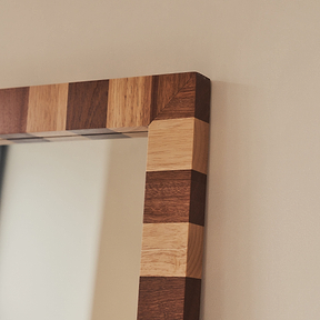 Tessera - Dark Wood & Light Wood Chequered Rectangular Wooden Mirror 180cm x 90cm