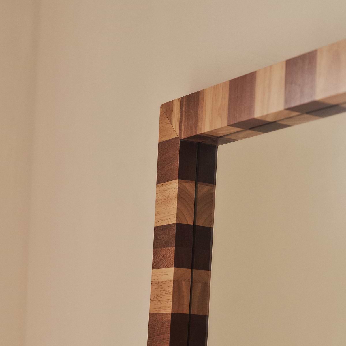 Tessera - Dark Wood & Light Wood Chequered Rectangular Wooden Mirror 180cm x 90cm