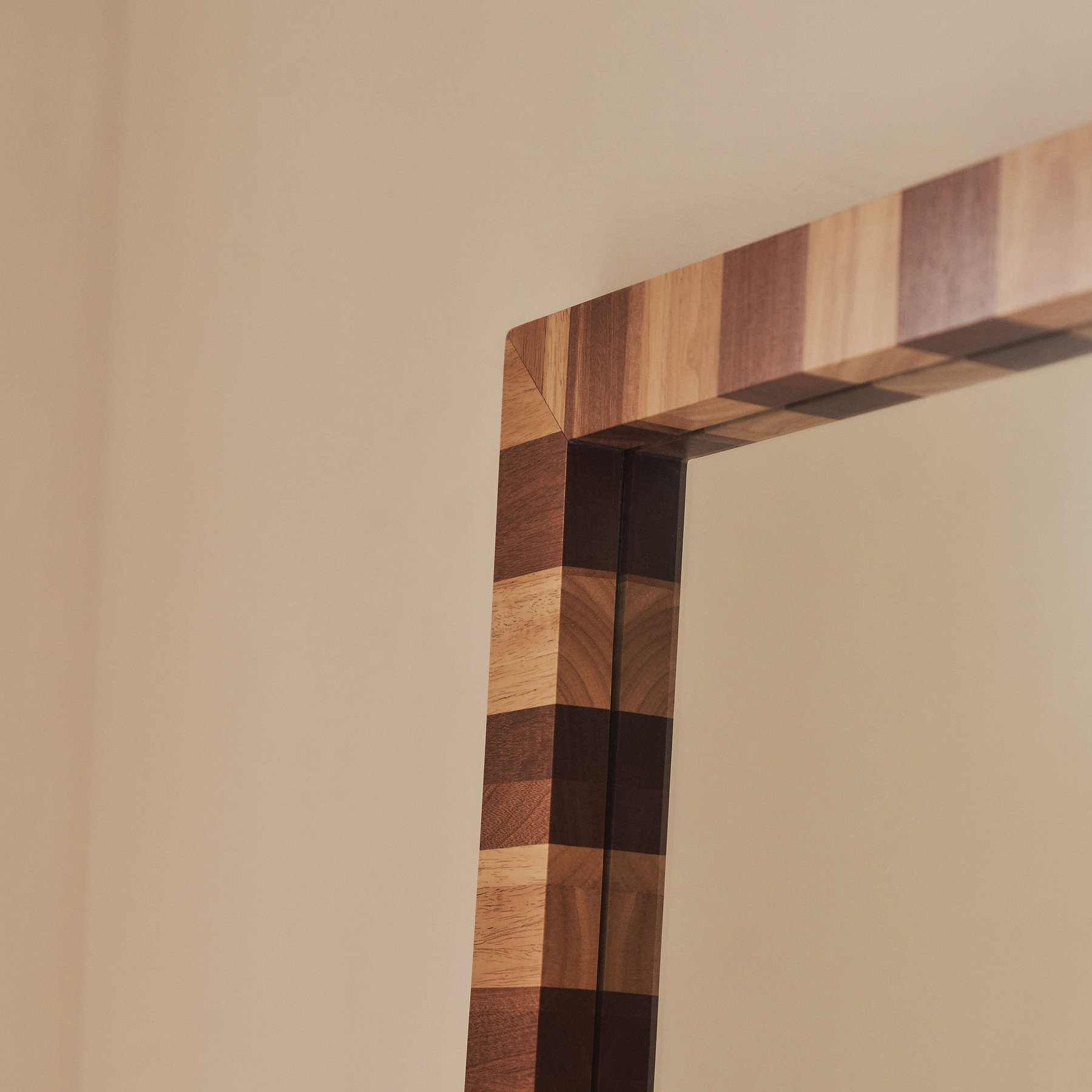 Tessera - Dark Wood & Light Wood Chequered Rectangular Wooden Mirror 180cm x 90cm