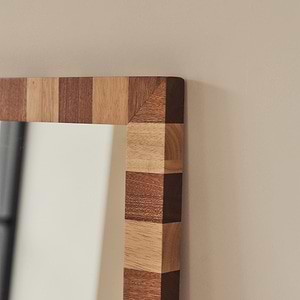 Tessera - Dark Wood & Light Wood Chequered Rectangular Wooden Mirror 120cm x 80cm