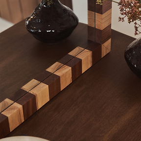 Tessera - Dark Wood & Light Wood Chequered Rectangular Wooden Mirror 120cm x 80cm