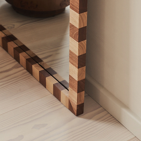Tessera - Dark Wood & Light Wood Chequered Rectangular Wooden Mirror 180cm x 90cm
