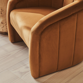 Camille - Curved Velvet Accent Chair Caramel
