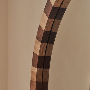 Tessera - Dark Wood & Light Wood Chequered Arched Wooden Mirror 170cm x 80cm