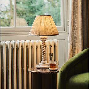 Cordelia - White Washed Wood Pleated Shade Table Lamp