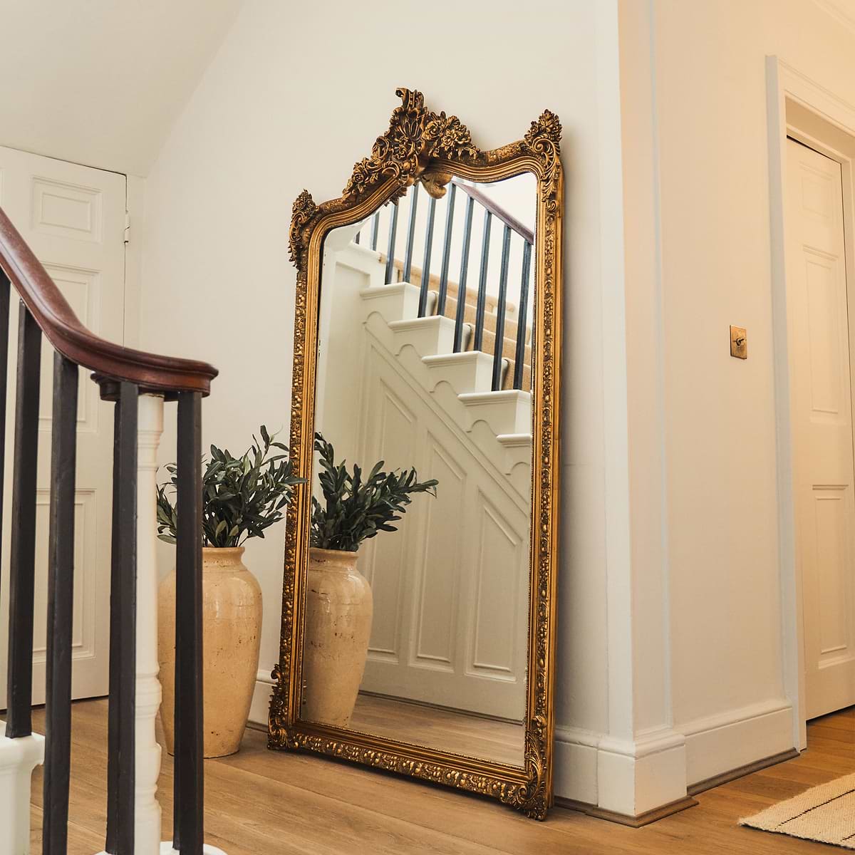 Francesca - Gold Arched Ornate Full Length Mirror 185cm x 100cm