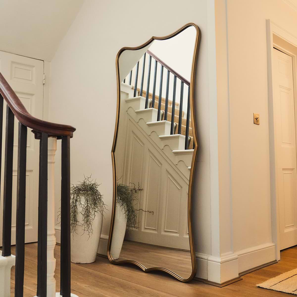 Elise - Gold Full Length Art Deco Metal Mirror 180cm x 90cm