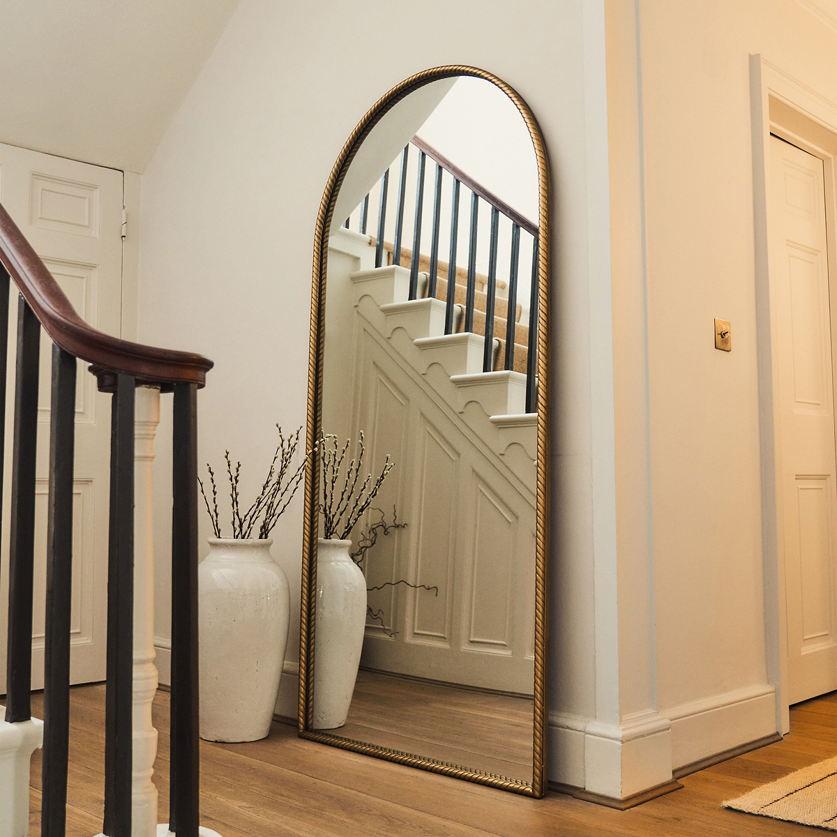 Corra - Gold Full Length Arched Rope Twist Mirror 190cm x 90cm