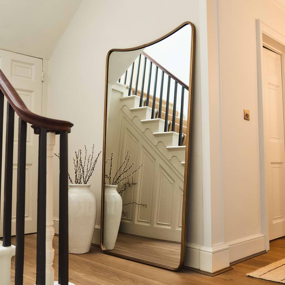 Louis - Gold Full Length Curved Metal Mirror 180cm x 100cm