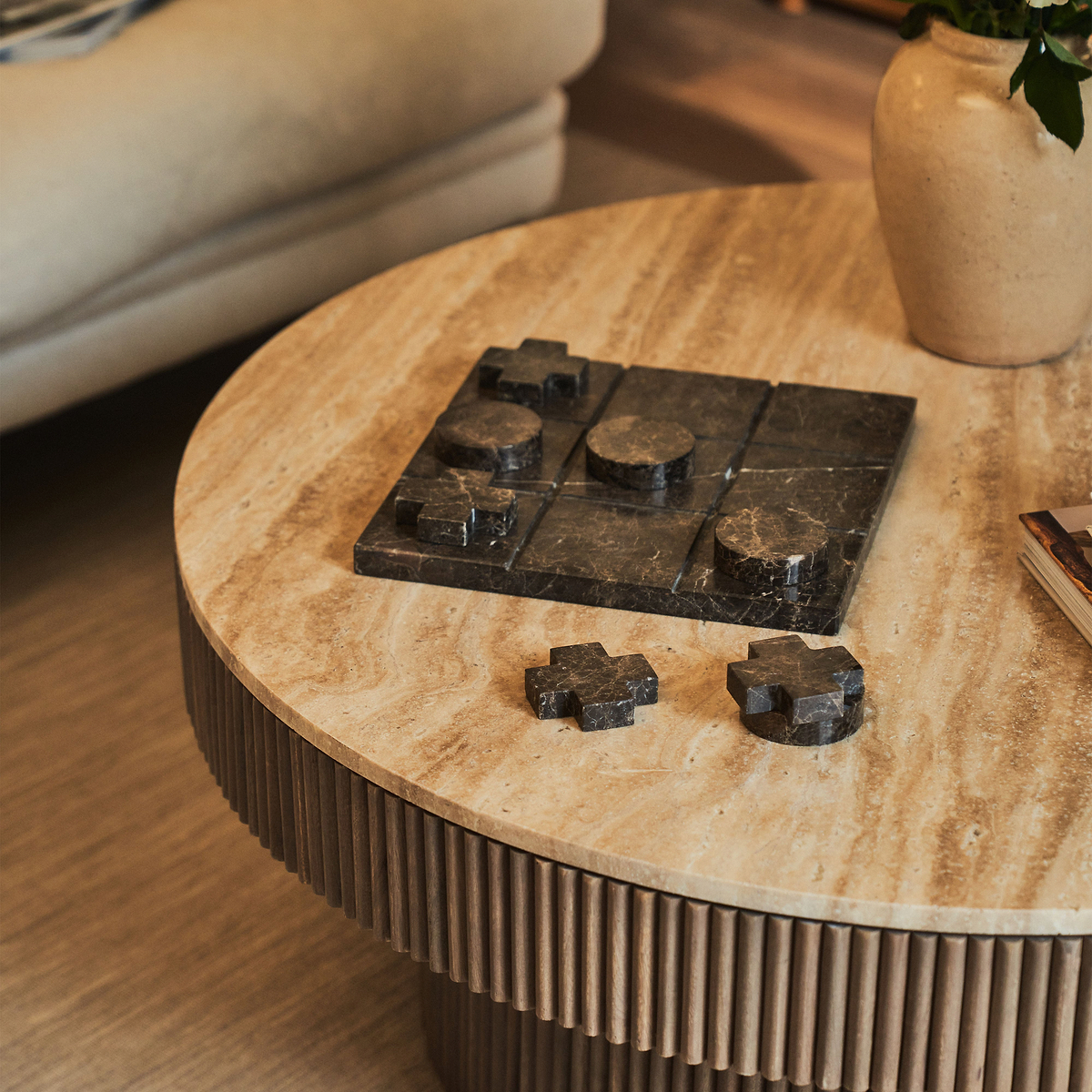 Noughts And Crosses - Dark Emperador Marble Decorative Accessory