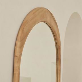 Lingotto - Extra Large Full Length Light Wood Arched Mirror 190cm x 90cm